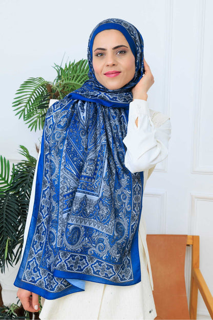 Premium Retro Etnik Desenli %100 Pamuk Şal – Günlük ve Özel Gün Kullanımına Uygun